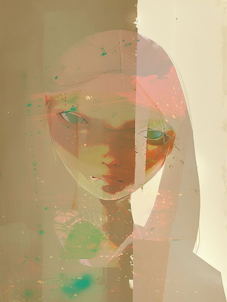 Ethereal Gaze in Pale Mist - Image 2