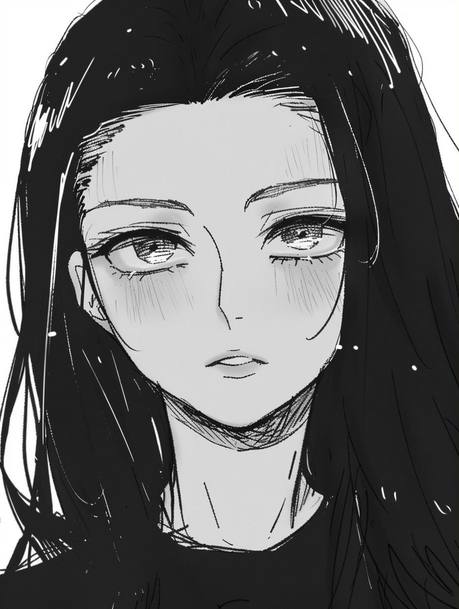 Melancholic Monochrome Manga Portraits - Image 3