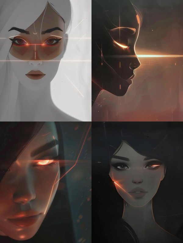Neon Visions: Cybernetic Portraits