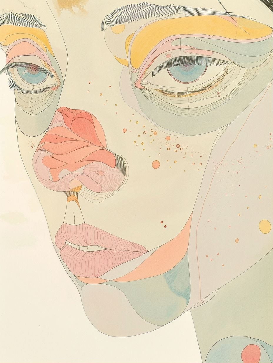 Ethereal Layered Pastel Portrait