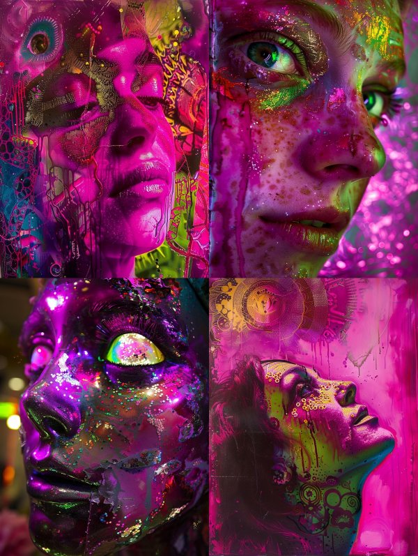 Neon Psychedelic Fluid Portrait