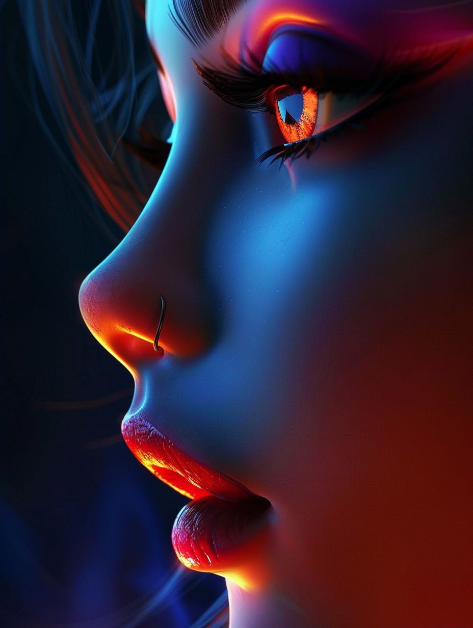 Neon Visions: Ethereal Digital Portraits - Image 2