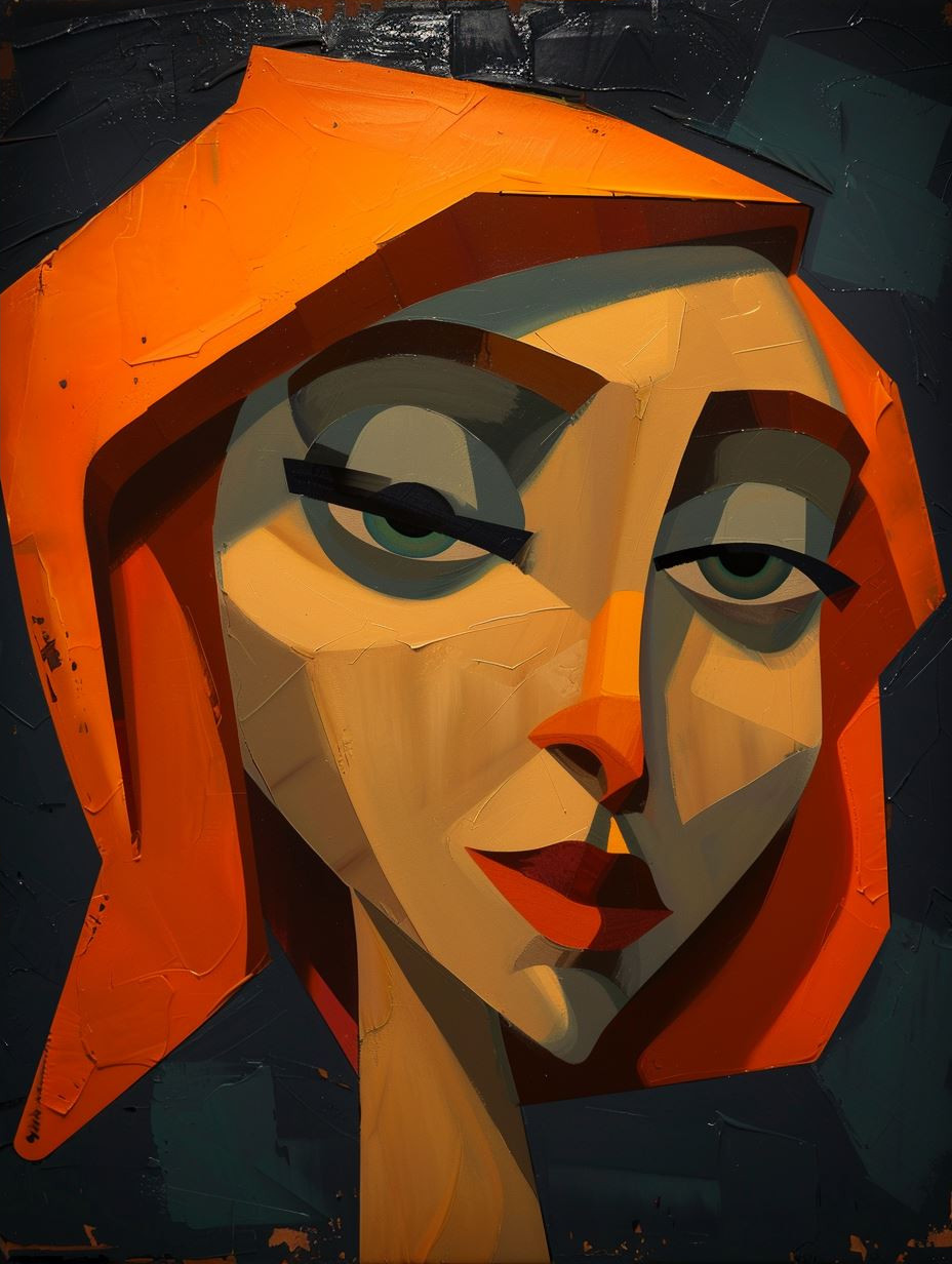 Geometric Soul: Four Stylized Portraits - Image 4