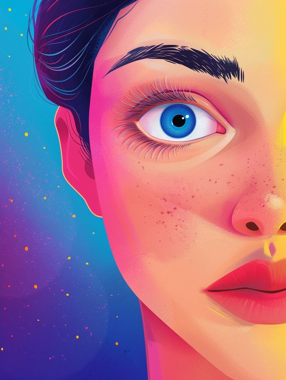 Vibrant Neon Pop Portrait - Image 4