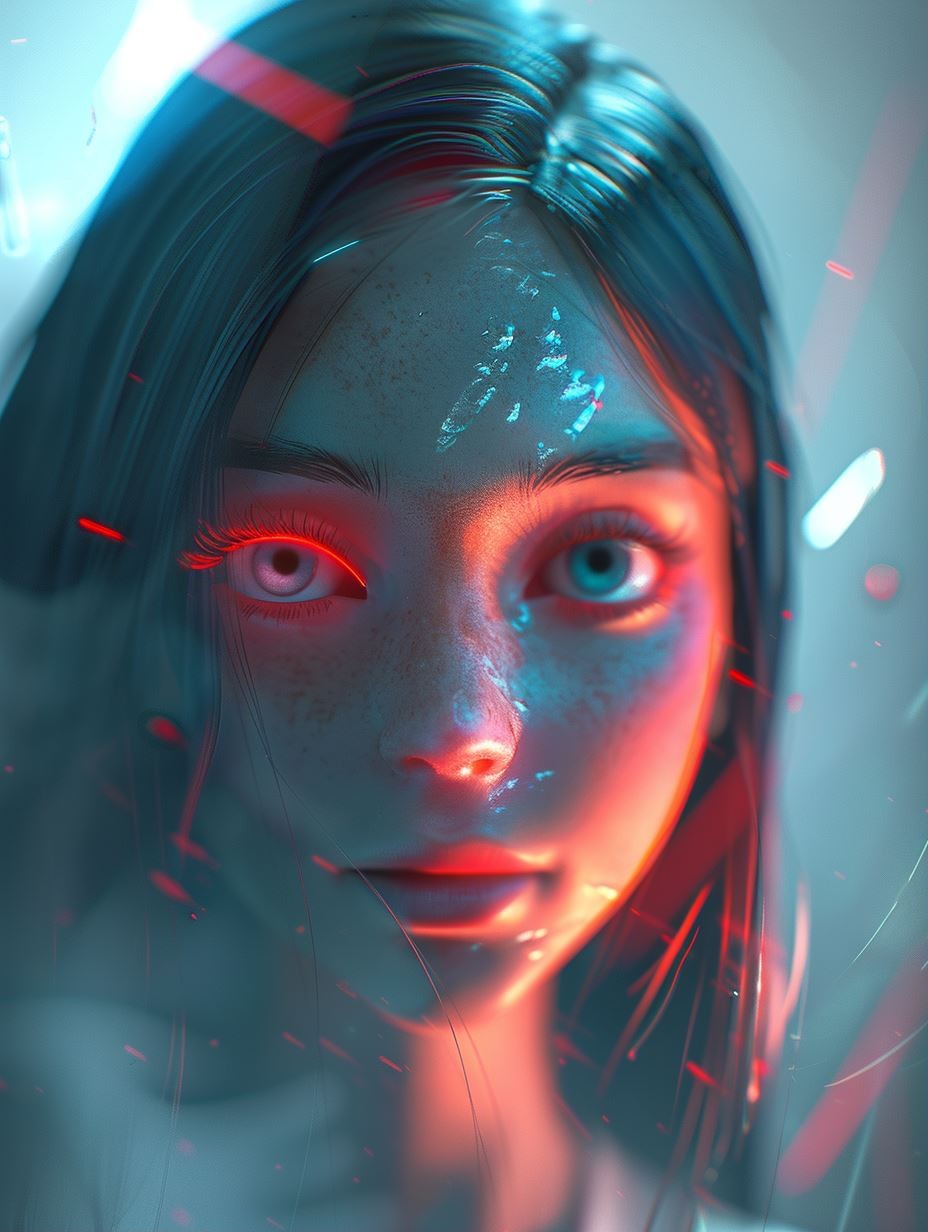 Neon Visions: Cybernetic Portraits - Image 1