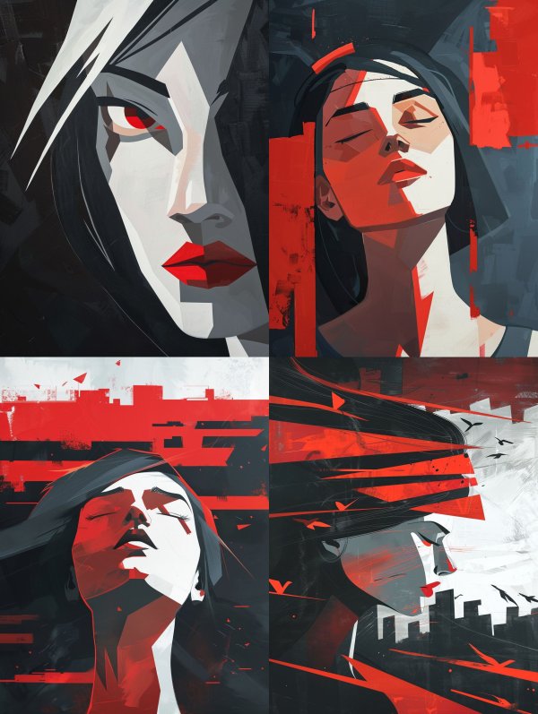 Crimson Shadows Noir Portraiture