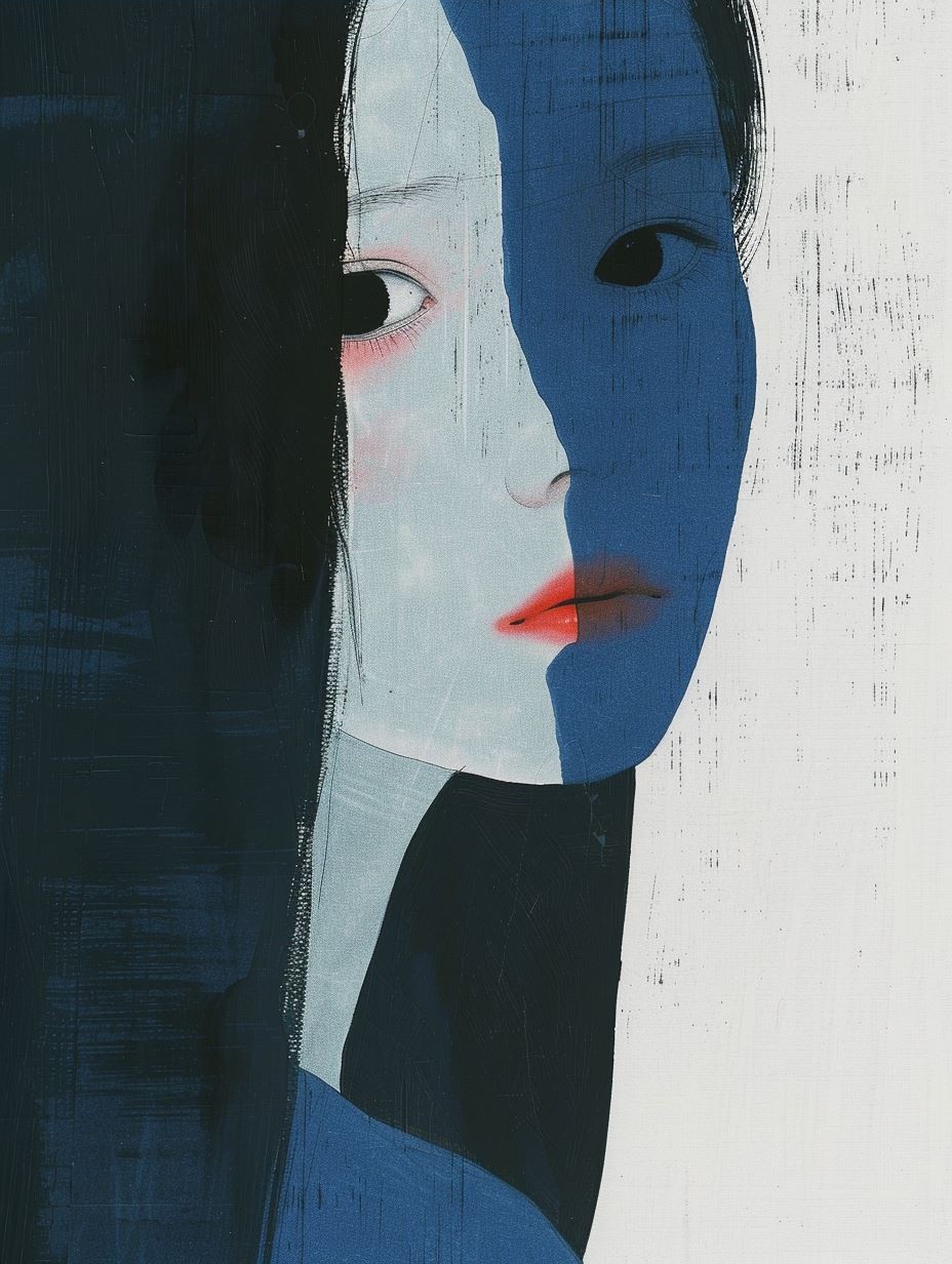 Melancholic Blue Digital Portrait - Image 4
