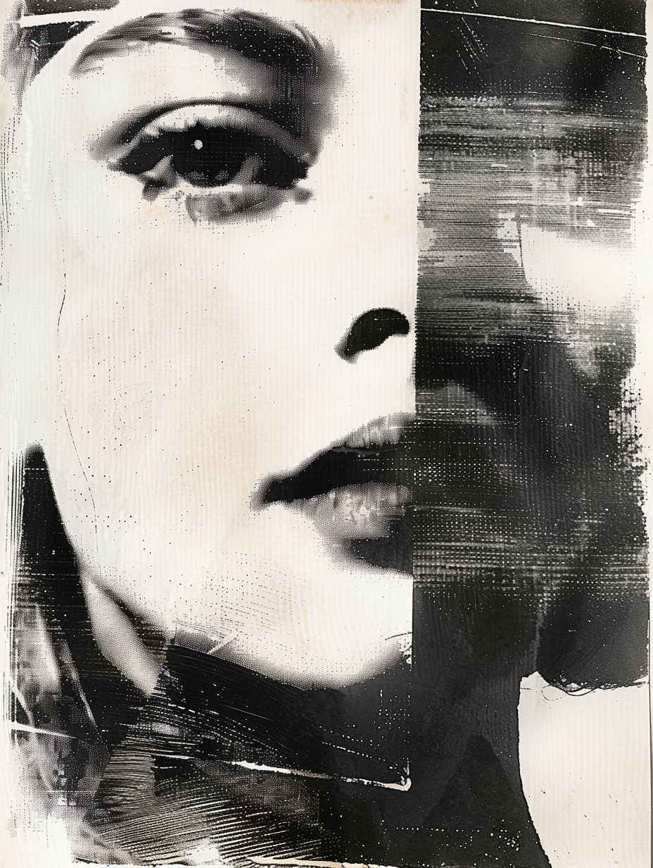 Fragmented Monochrome Noir Portraits - Image 3