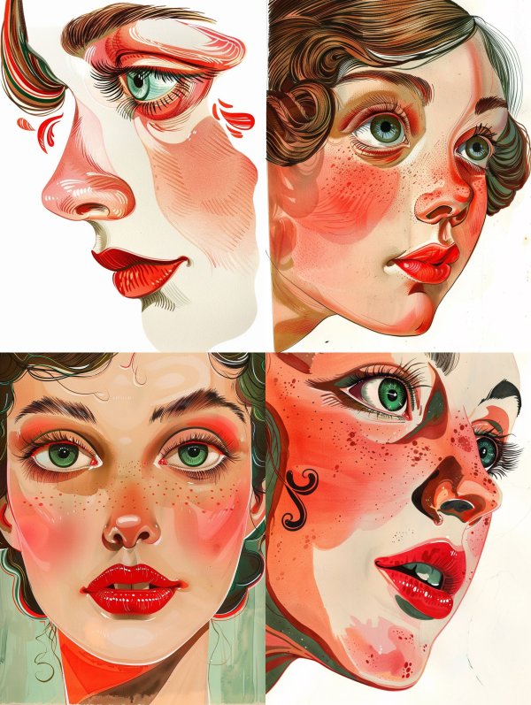 Vintage Surrealist Portrait Study