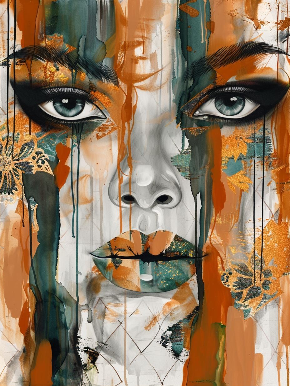 Abstract Ethereal Portrait in Orange - Image 2
