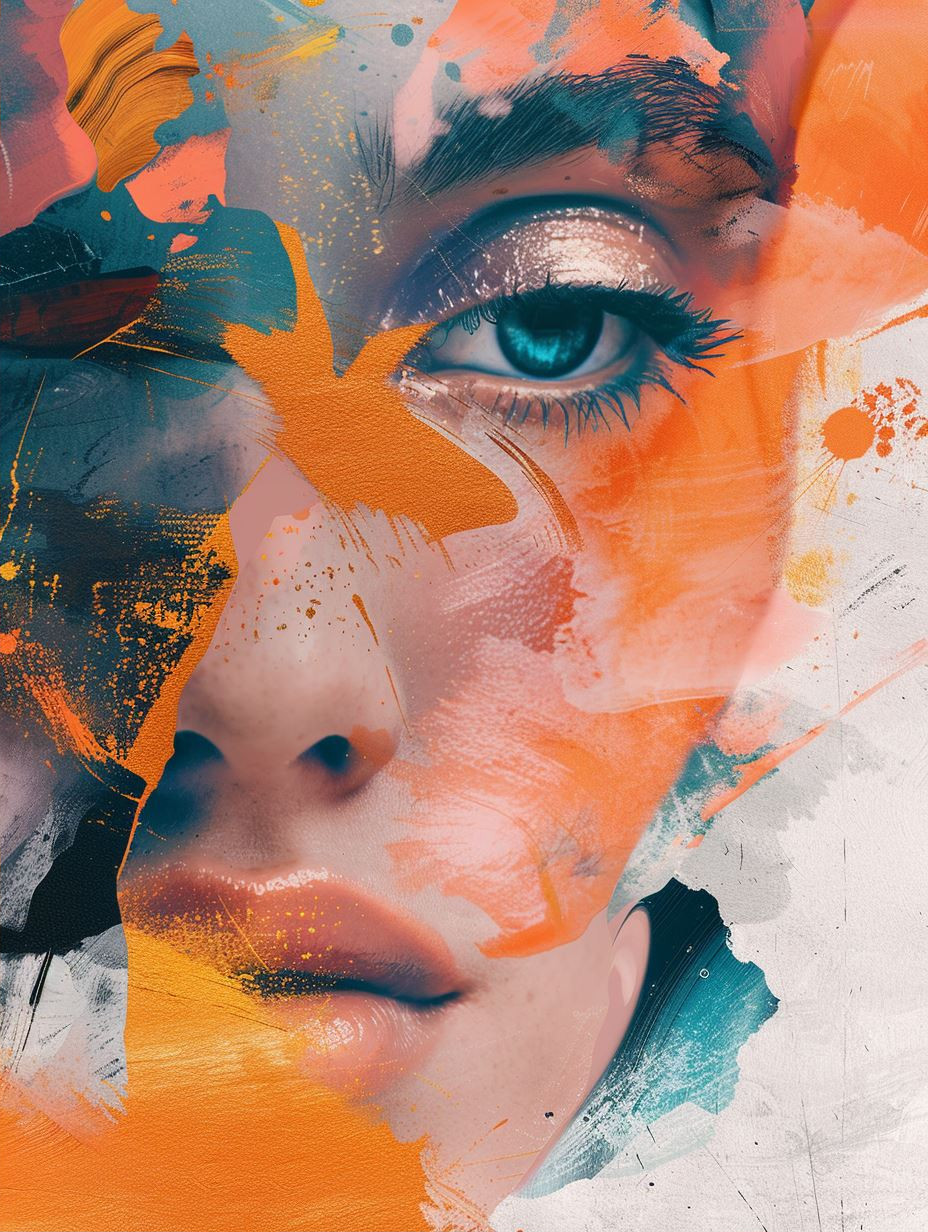 Fragmented Neon Portrait Study - Image 2