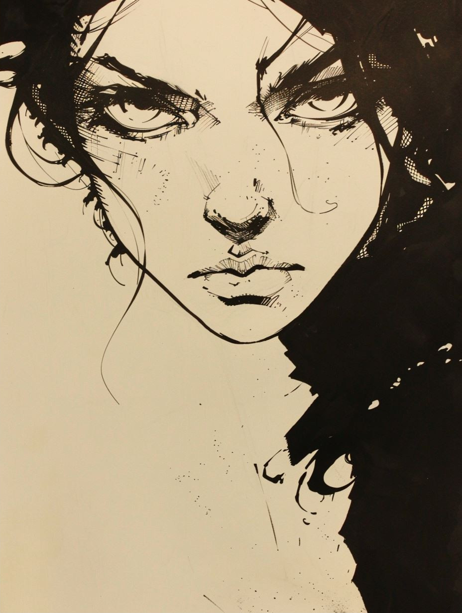 Dark Ethereal Ink Portraits - Image 2