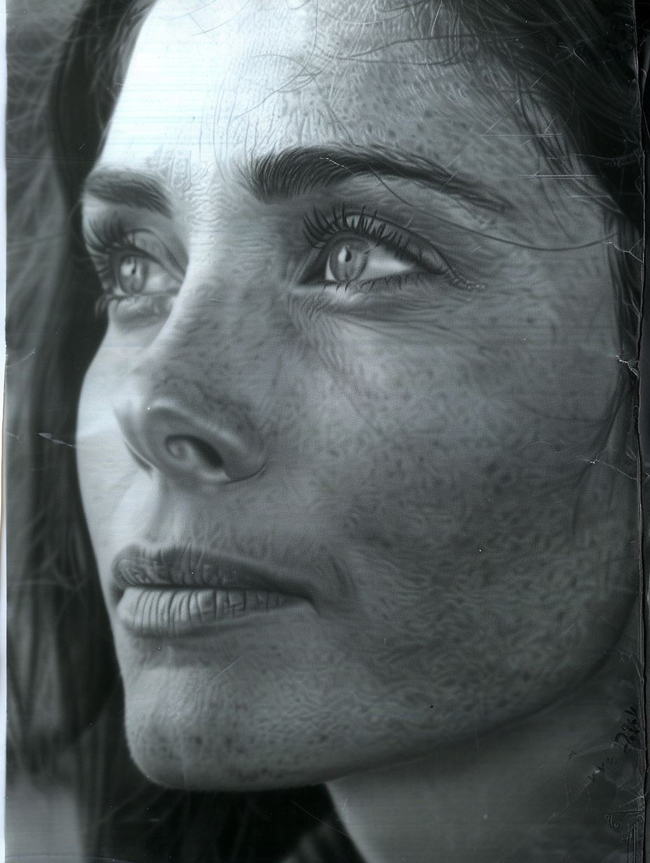 Ethereal Monochrome Gaze Portrait - Image 3