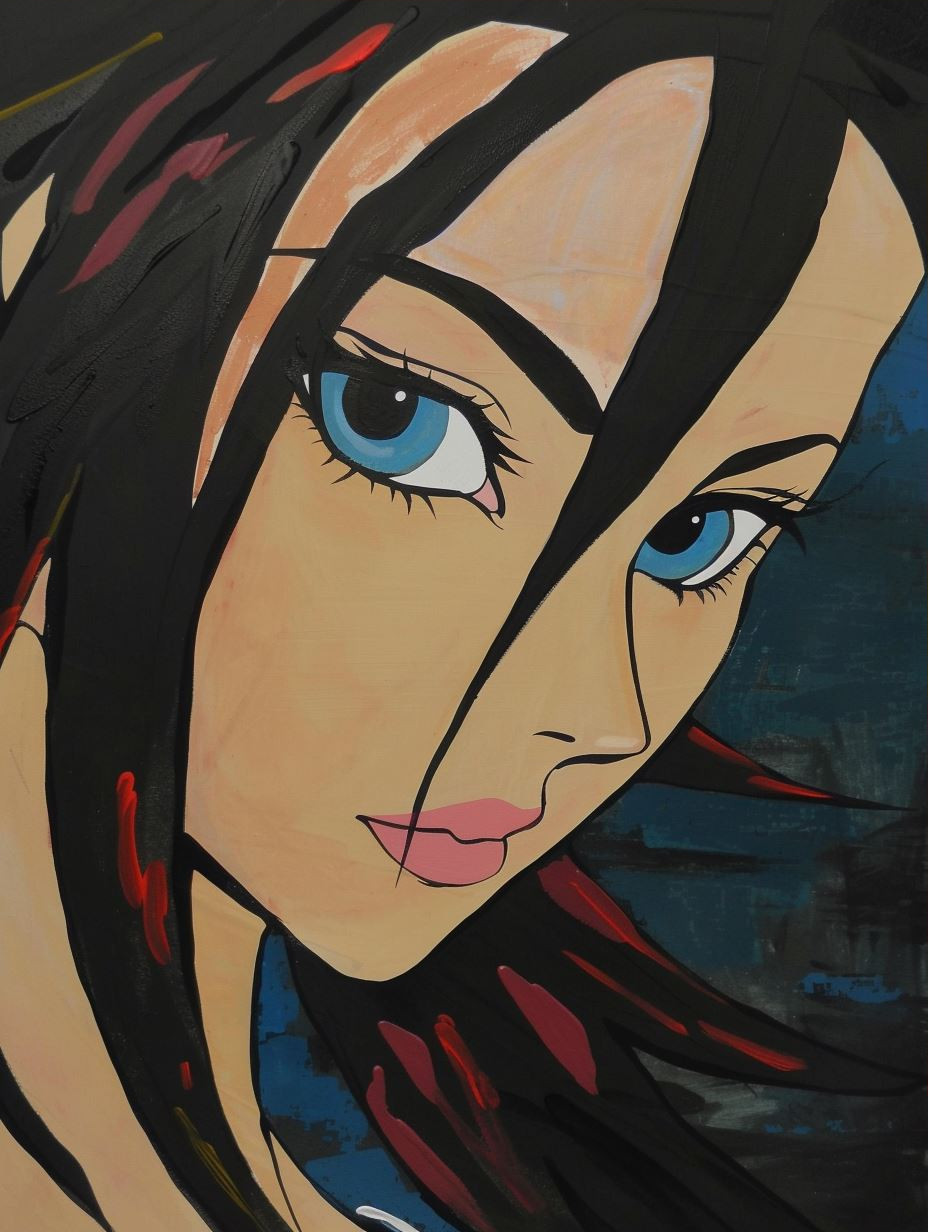 Modern Stylized Female Portrait Art - Image 3