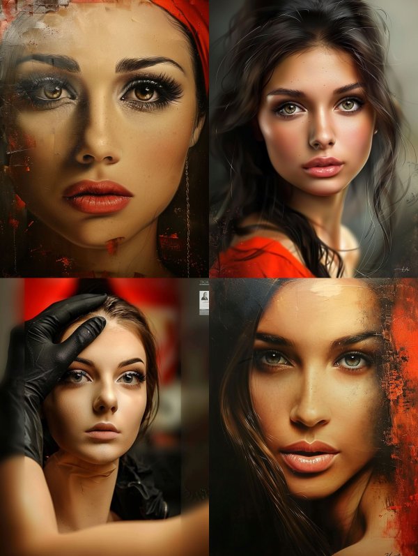 Ethereal Gazes: A Study in Digital Beauty
