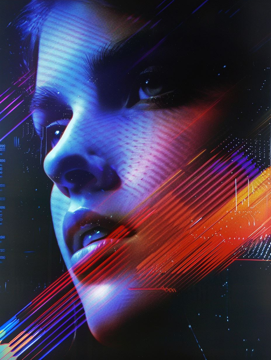 Prismatic Neon Cyber Portrait - Image 3