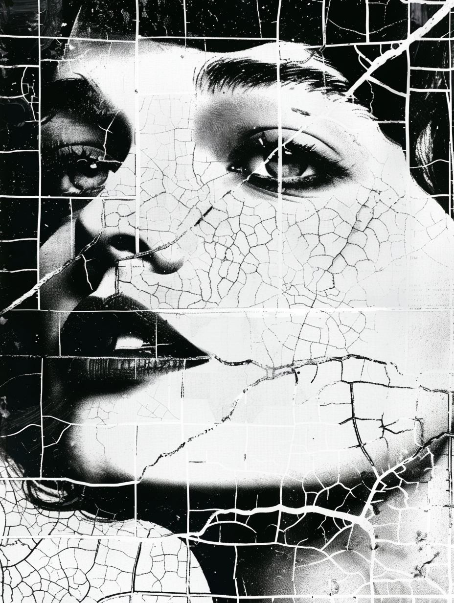 Noir Floral Portrait Collage - Image 3