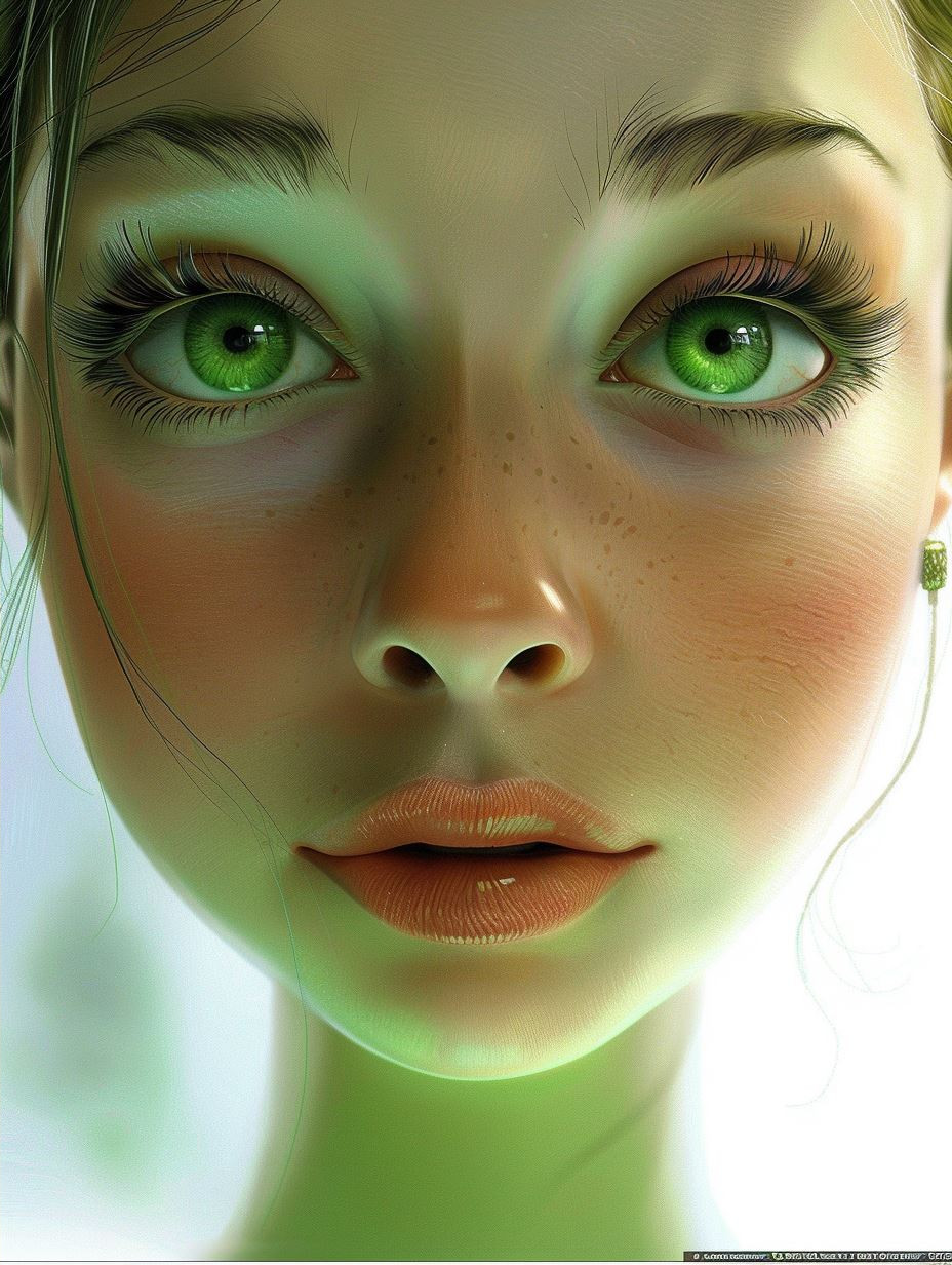 Ethereal Green Gaze Portraits - Image 2