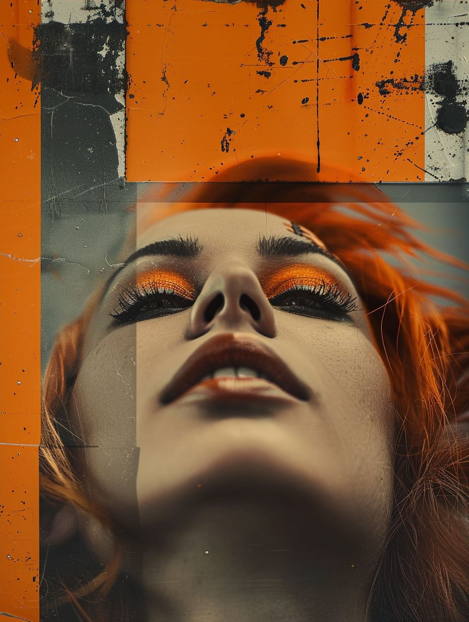 Fragmented Gaze in Amber Hues - Image 4