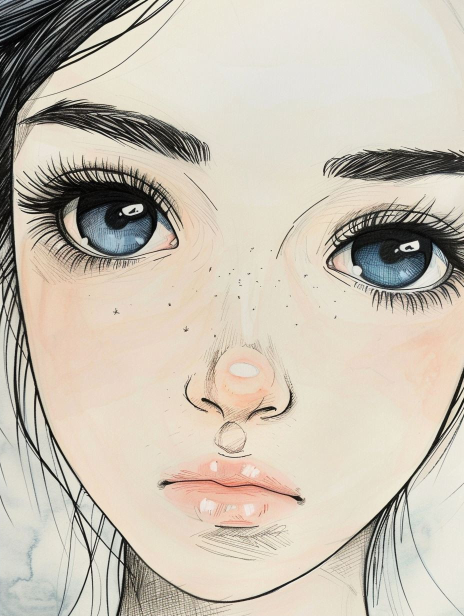 Ethereal Gaze: Anime Portrait Study - Image 2