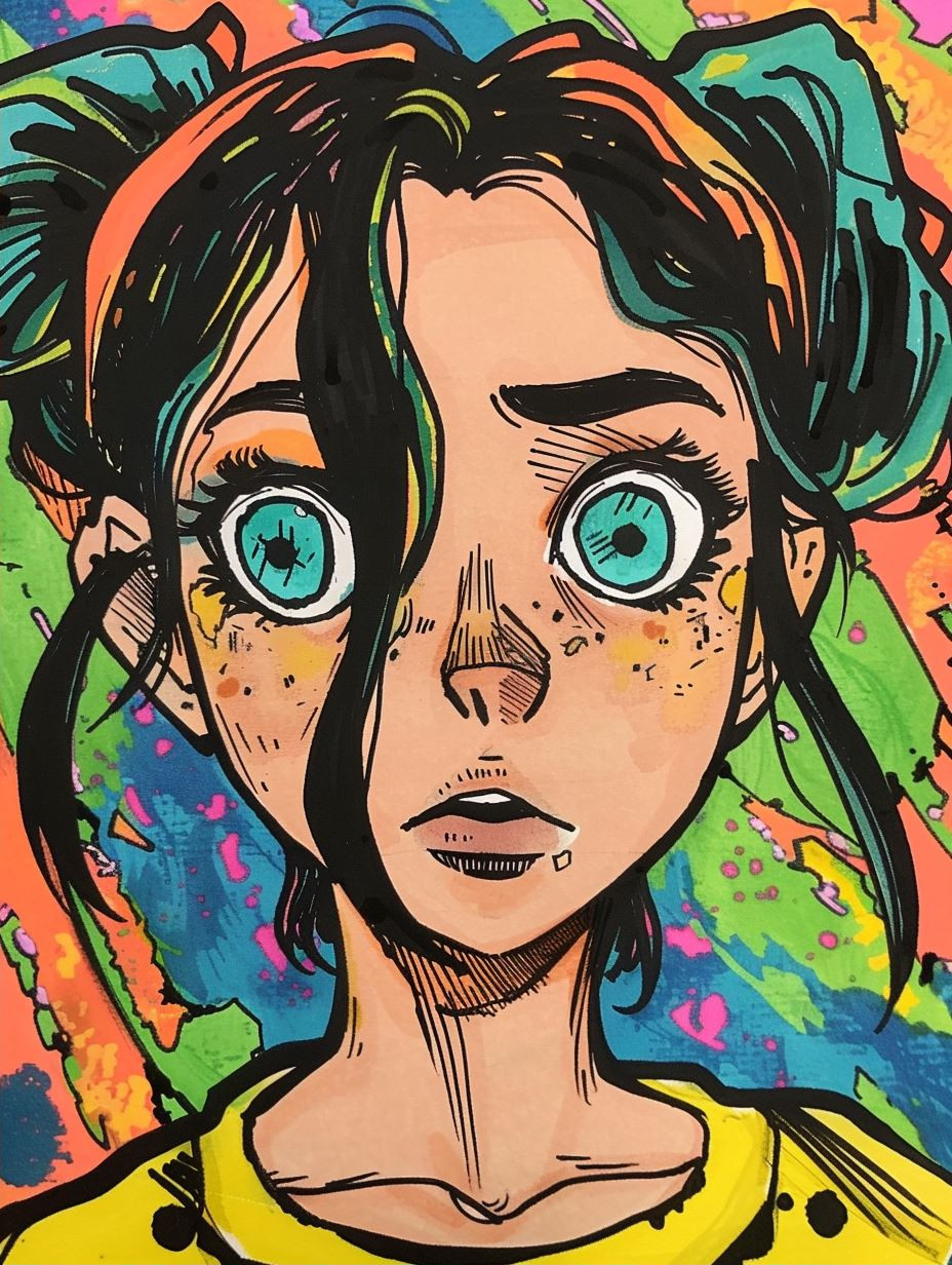 Ethereal Watercolor Ink Portrait - Image 2
