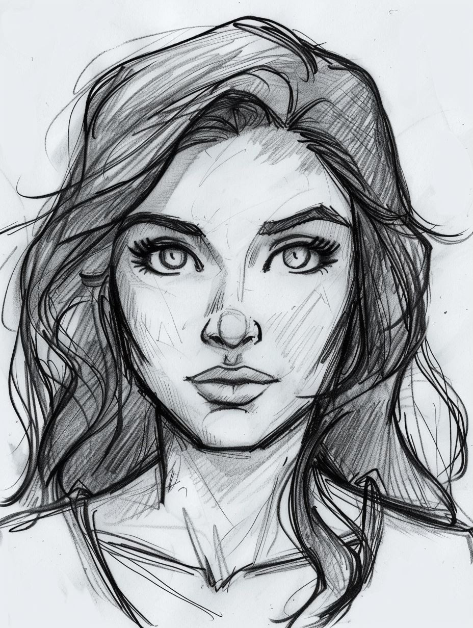 Bold Ink Portrait Sketch - Image 3