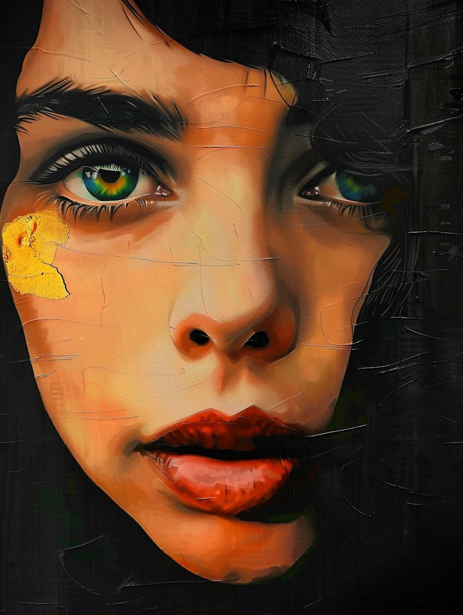 Abstract Painted Portraiture Study - Image 2