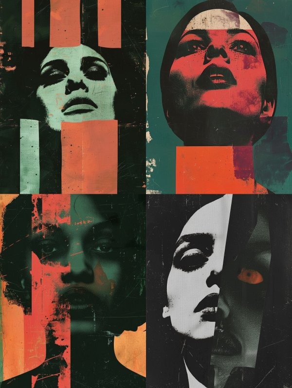 Crimson Grunge Portrait