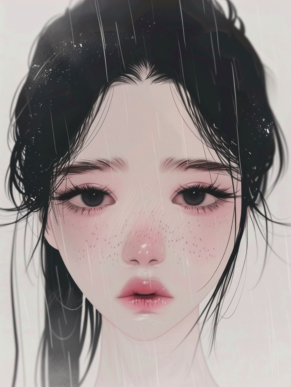 Melancholy Muse: Digital Art Portraits - Image 3