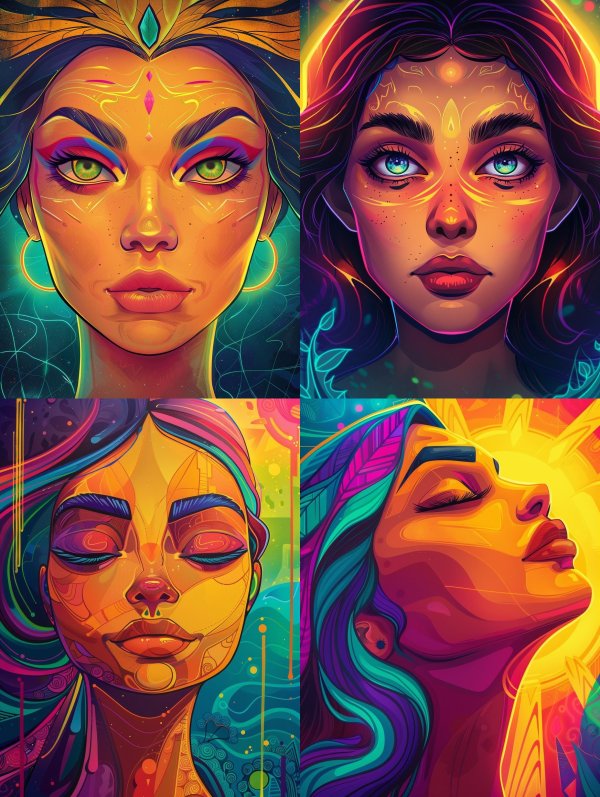 Vibrant Visions of Mystical Women