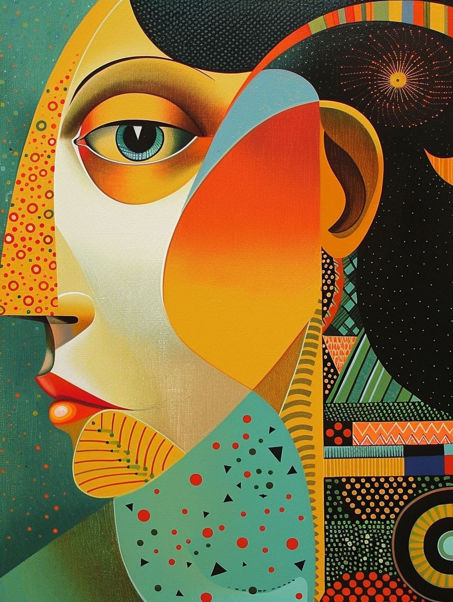 Vibrant Geometric Portrait Study - Image 4