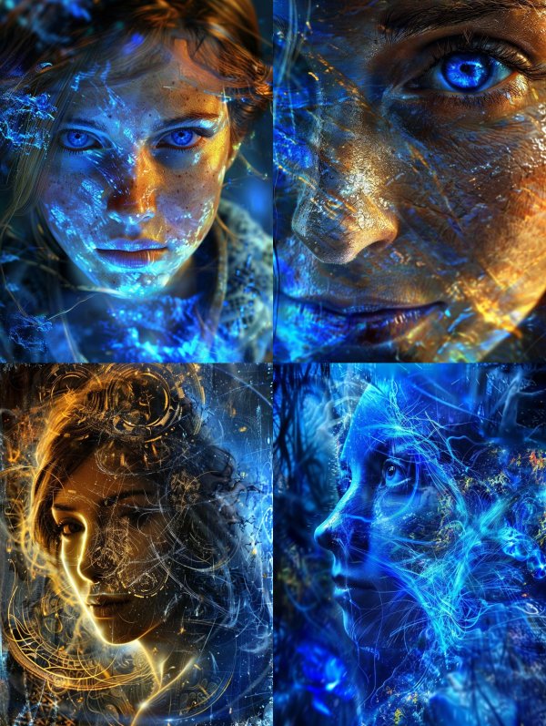 Ethereal Luminescent Cosmic Portraits