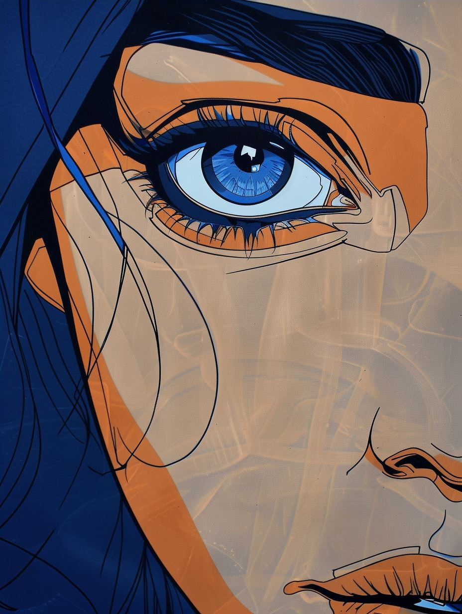 Ethereal Blue Portrait Study - Image 4