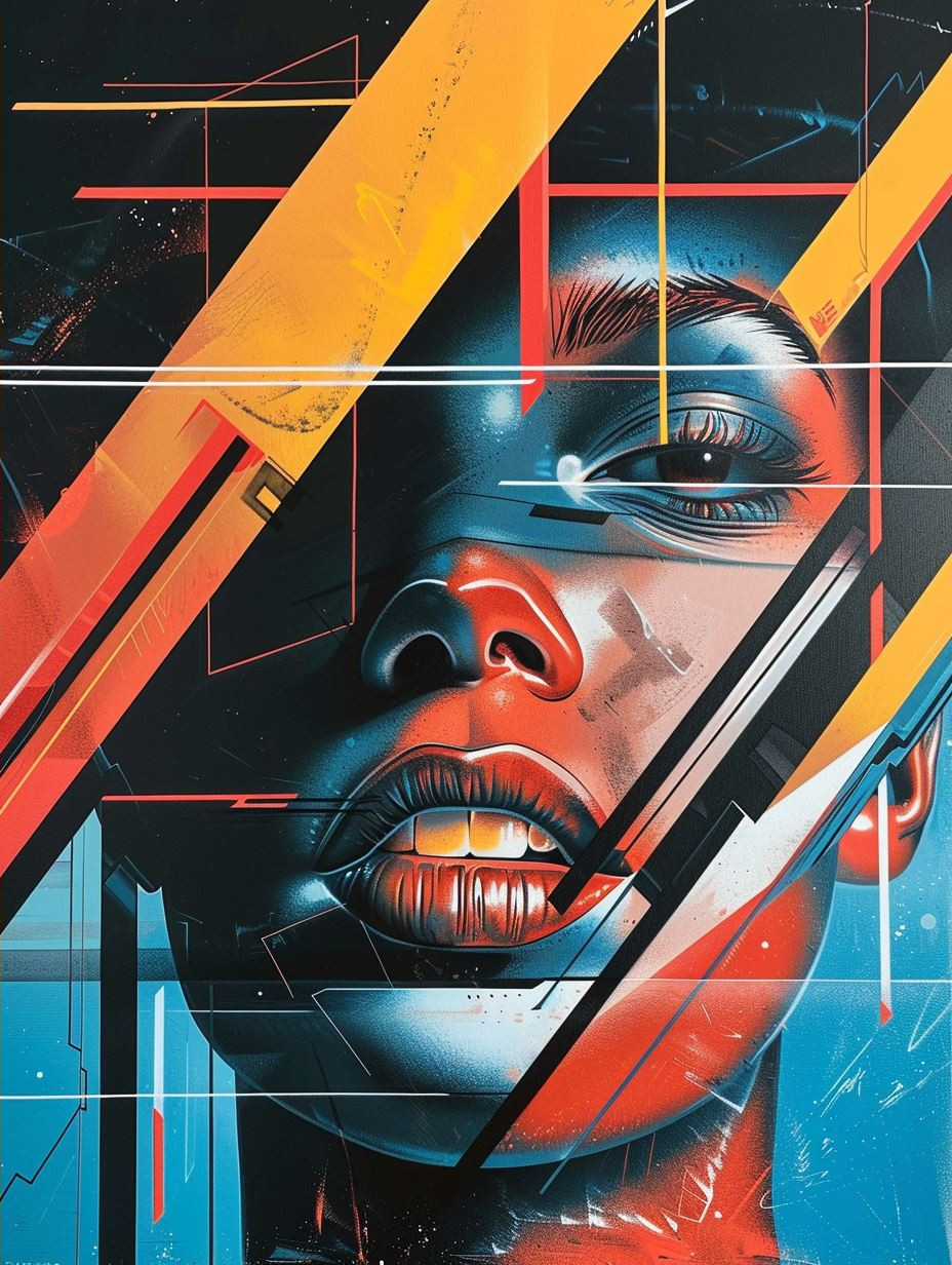 Cybernetic Neon Portrait Fusion - Image 2