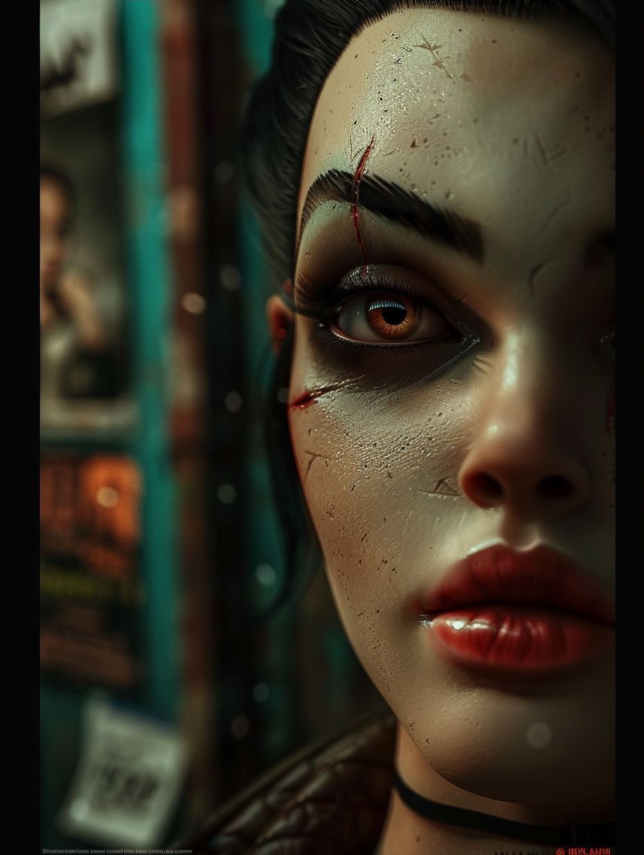Crimson Rebel Hyper-Realistic Portrait - Image 3