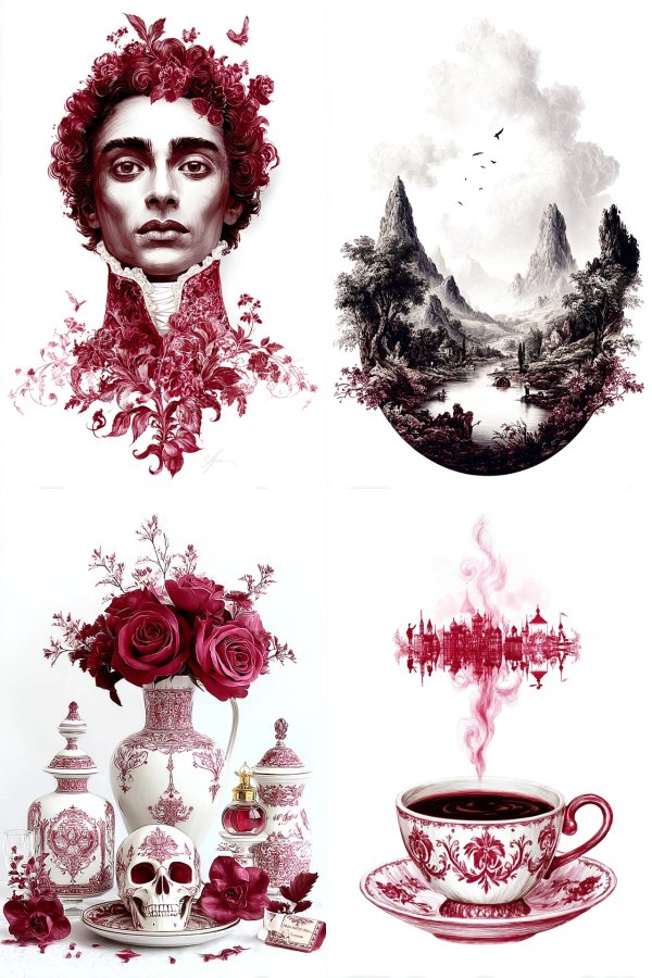 Crimson Dreams and Gothic Elegance