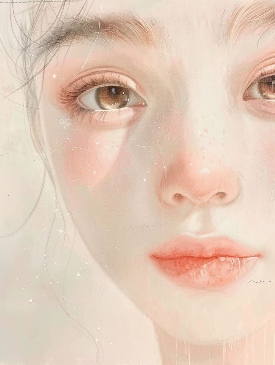 Ethereal Glow Digital Portrait Study - Image 1