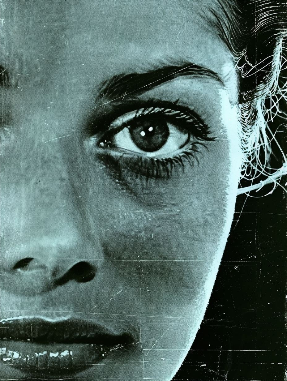 Noir Halftone Cinematic Portrait - Image 2