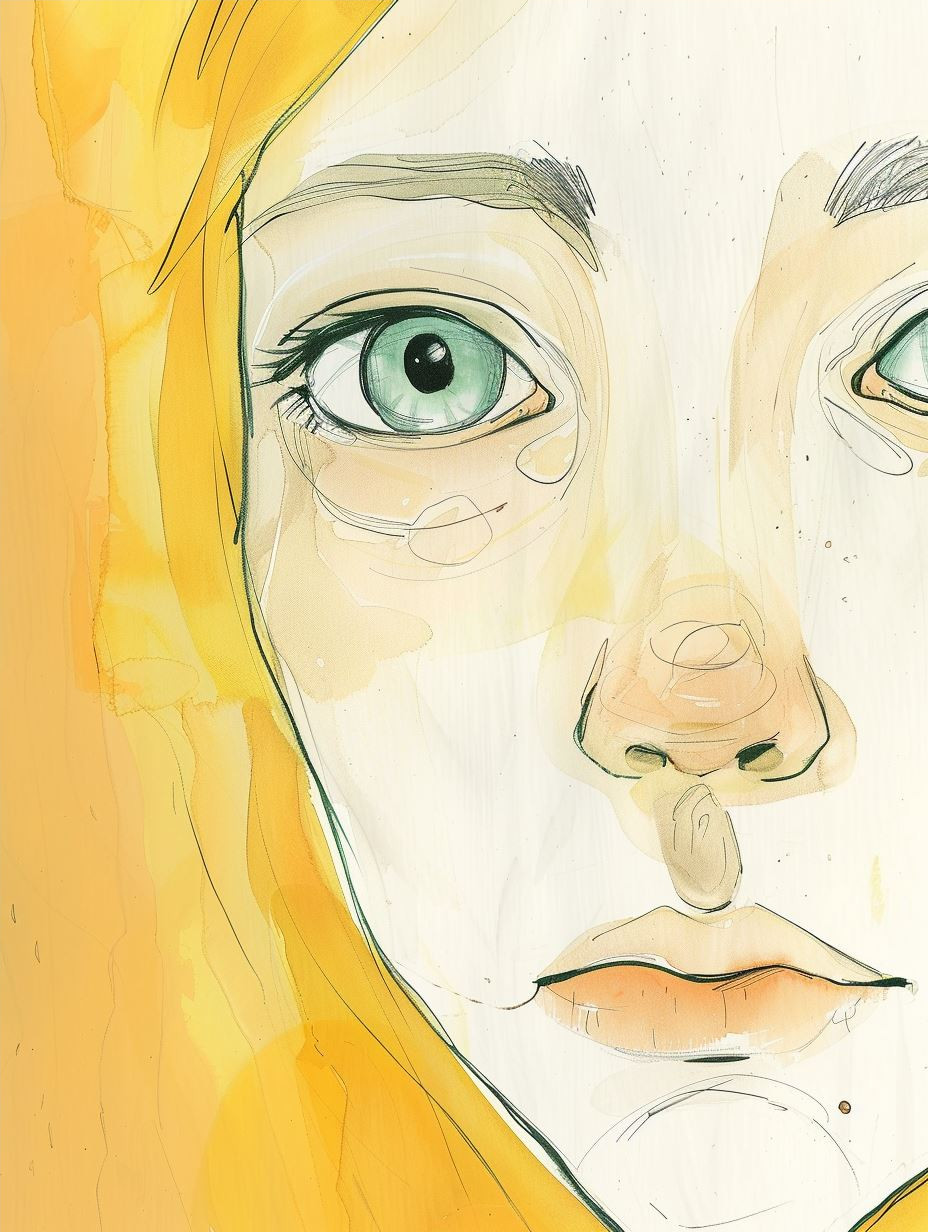 Golden Watercolor Gaze - Image 4