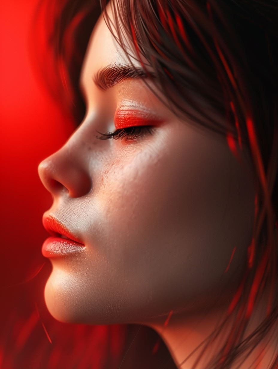 Crimson Glow Ethereal Portraits - Image 1