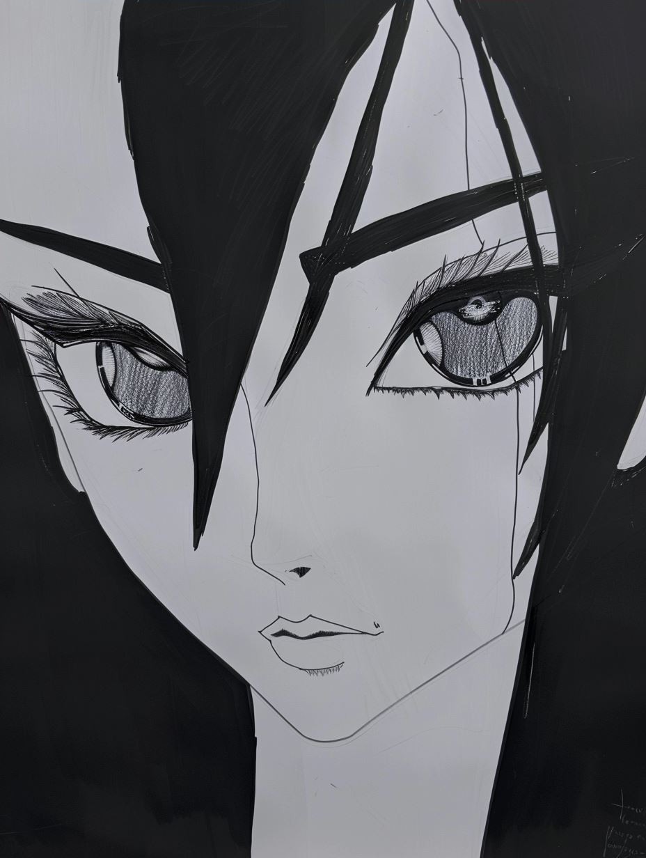 Noir Manga Portrait Study - Image 4