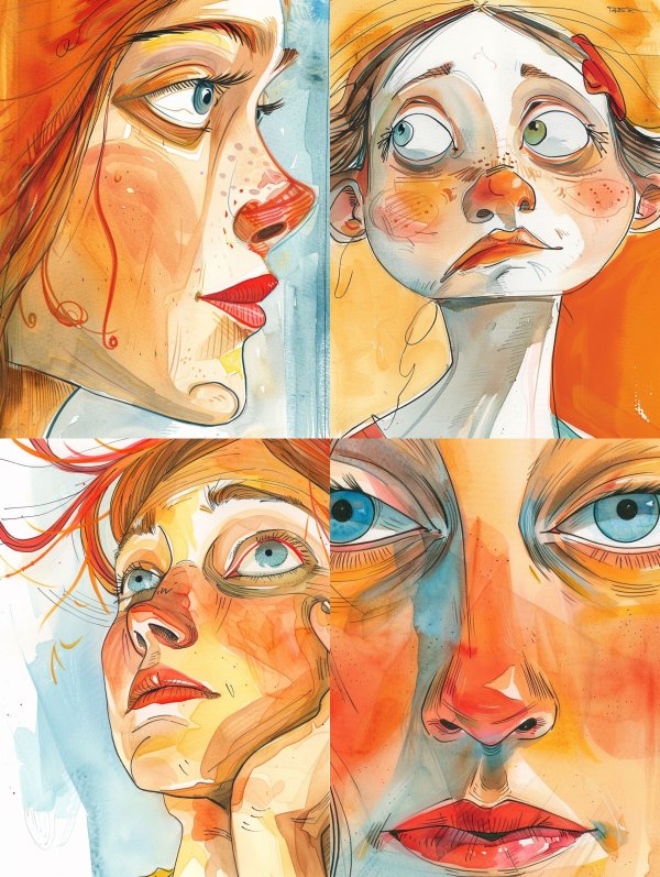 Expressive Watercolor Portrait Studies