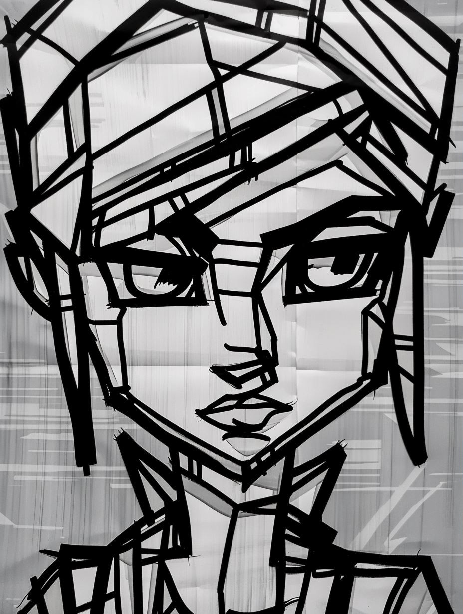 Fragmented Monochrome Urban Portrait - Image 1