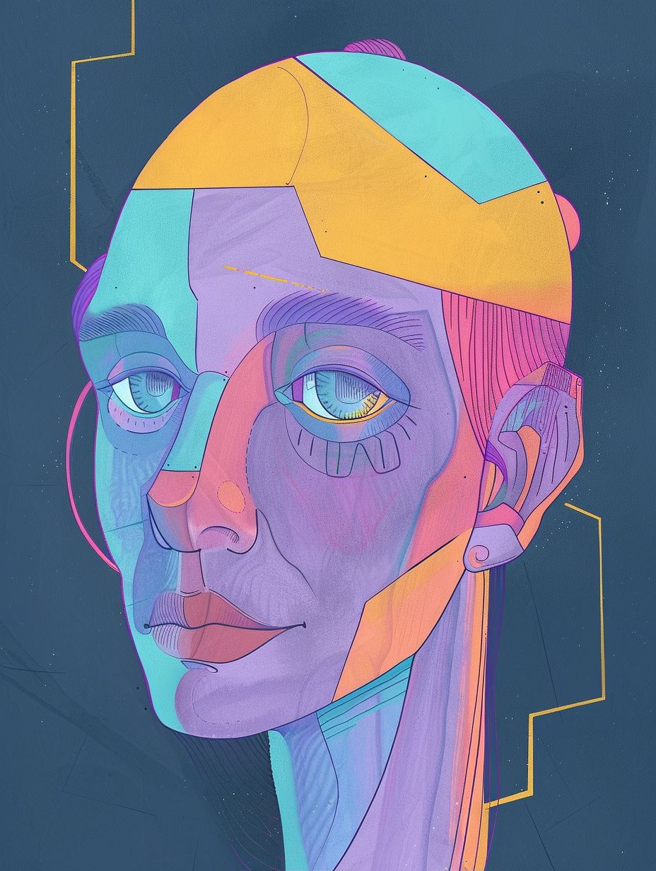 Prismatic Digital Portrait Study - Image 1