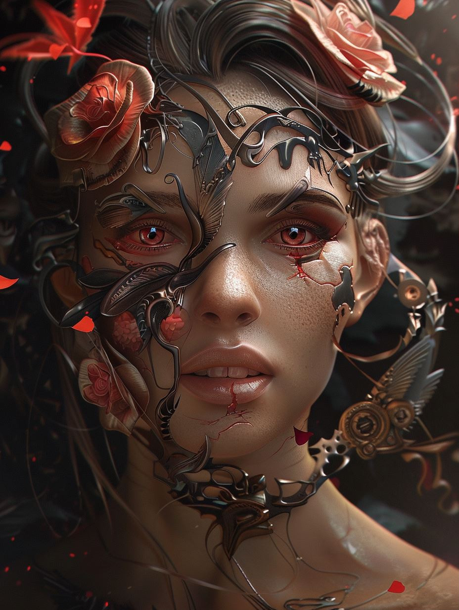 Ethereal Crimson Gothic Fusion - Image 1