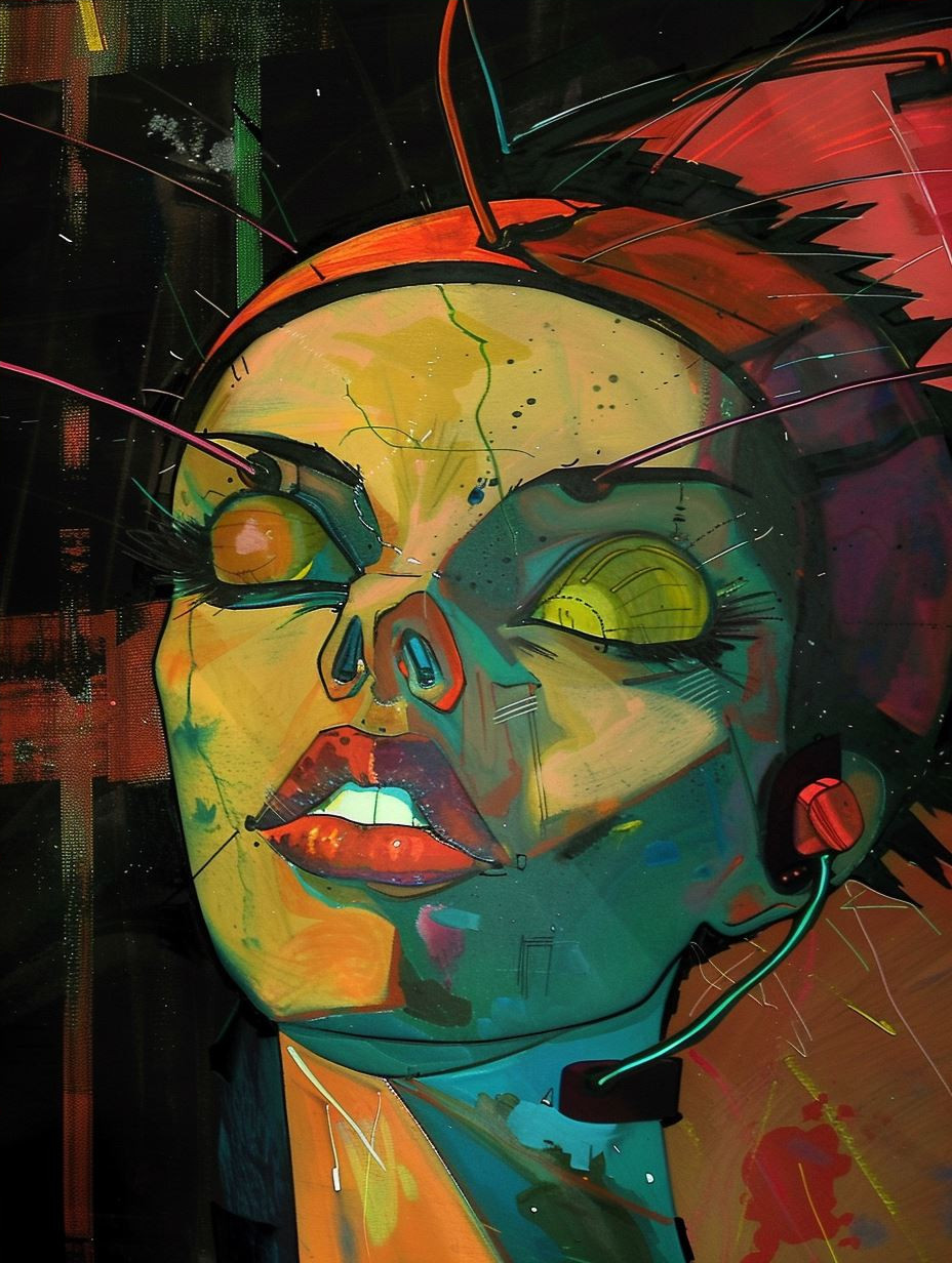 Neon Cyberpunk Portrait Art - Image 4