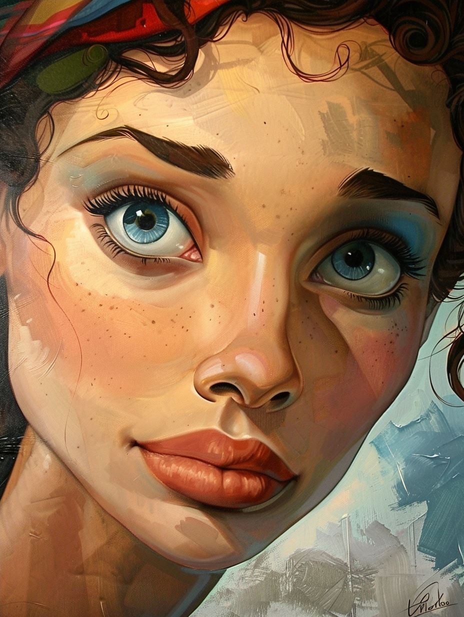 Ethereal Gaze with Sun-Kissed Freckles - Image 4