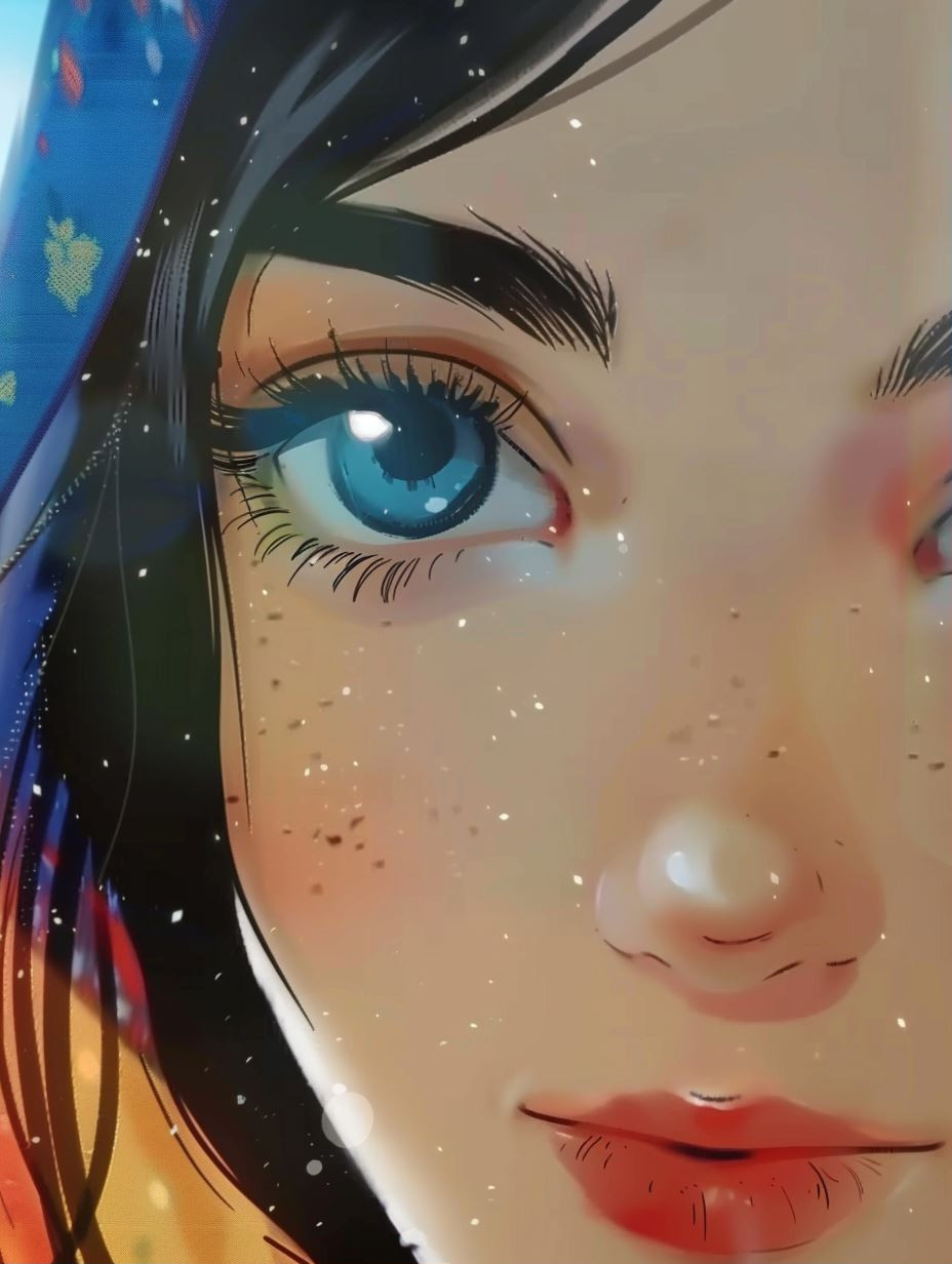 Ethereal Gaze of Starlit Dreams - Image 1
