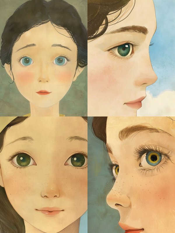 Ethereal Gaze of Quiet Innocence
