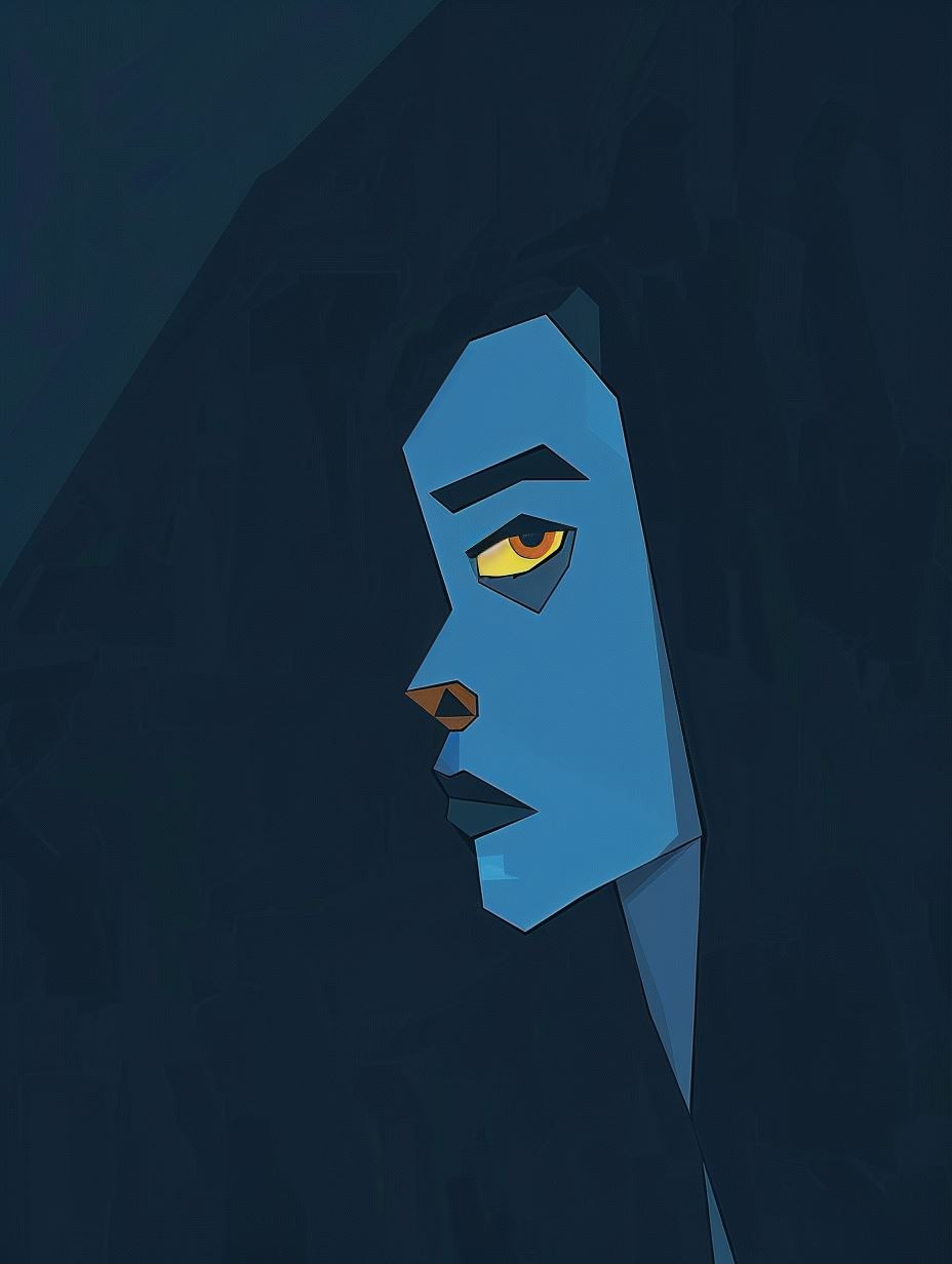 Azure Silhouette in Deep Shadow - Image 1